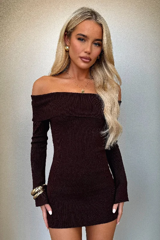 Massive Savings Aaliyah Mini Dress - Dark Brown