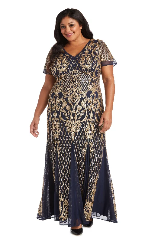 Summer Deals R&M Richards 7585W Long Formal Plus Size Dress