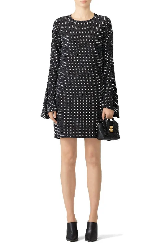 Effortless Chic Apparel Polka Dot Mari Dress In Black
