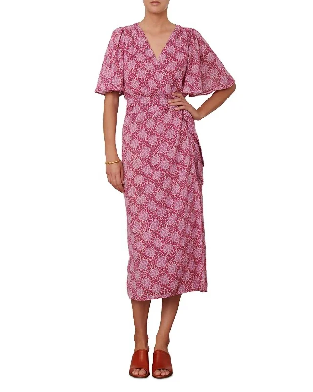 Elegant Contour Taslima Dress In Pourpre