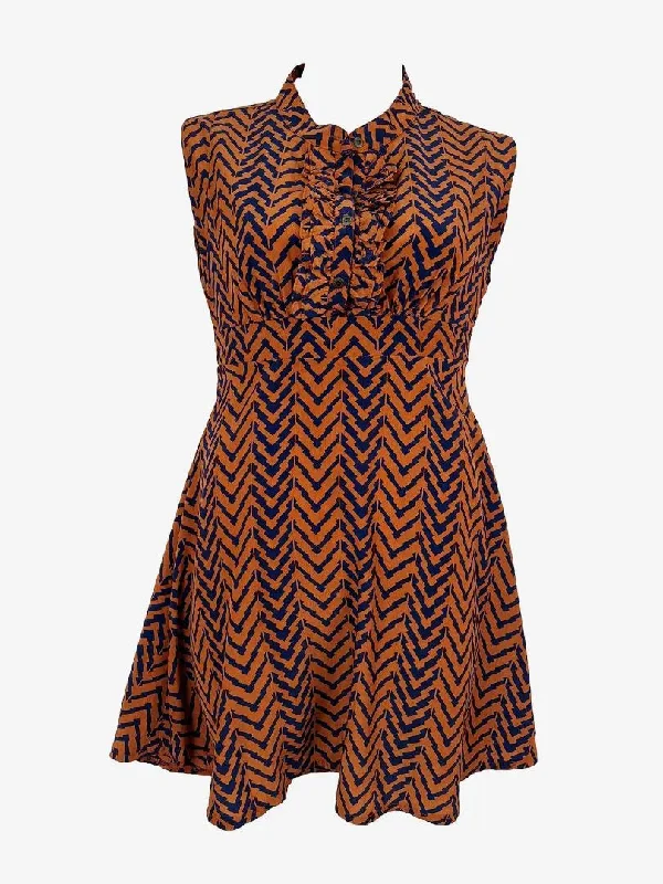 Crazy Price Slashing E-Lady Rust Ruffled Office Mini Dress Size 12