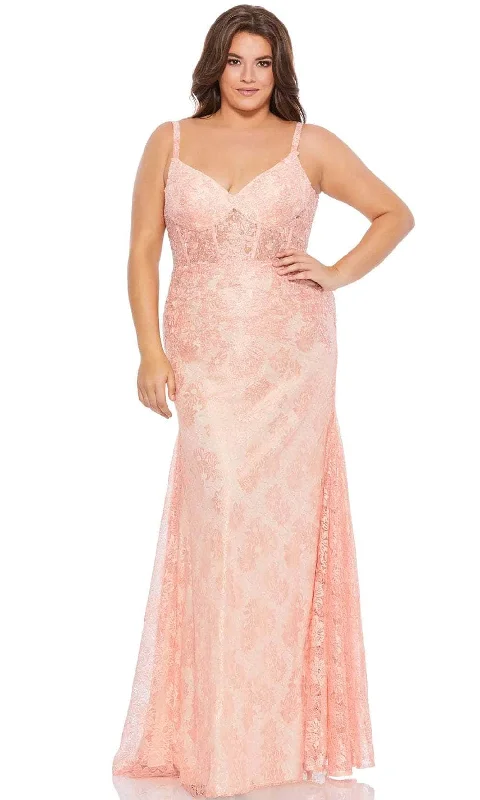 Women Wear Brands Mac Duggal 49325 - Lace-Crafted Corset Sheath Gown
