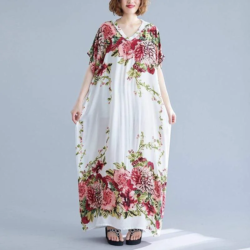 Comfortable Casual Wear Coralie Floral Kaftan Dress