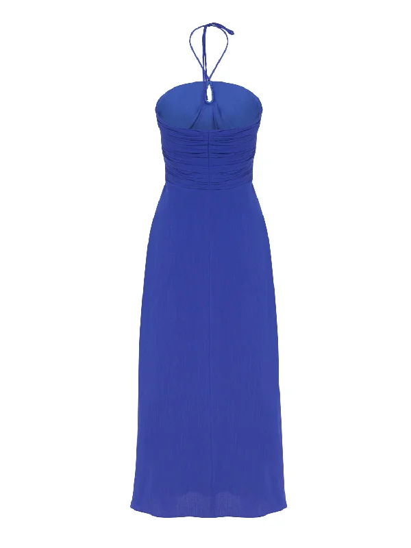 High-End Women's Apparel Draped Linen Dress