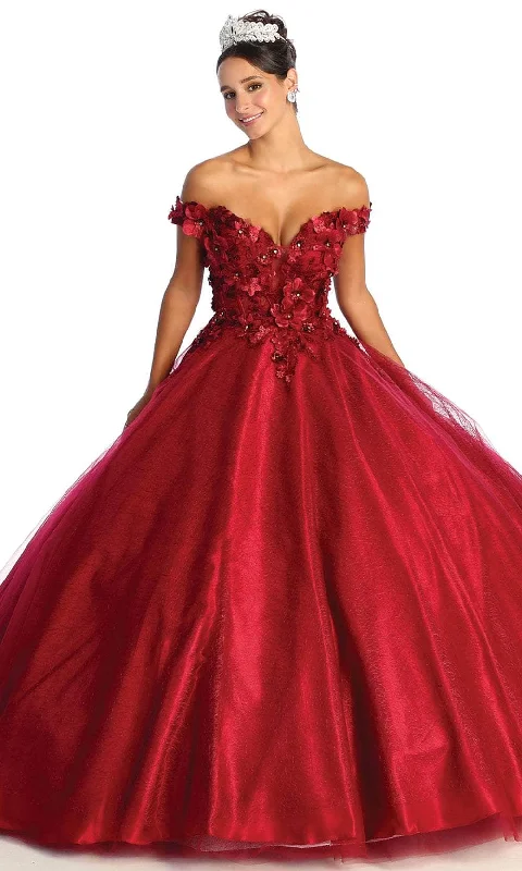 Discount Store May Queen LK166 - Off Shoulder Applique Prom Ballgown
