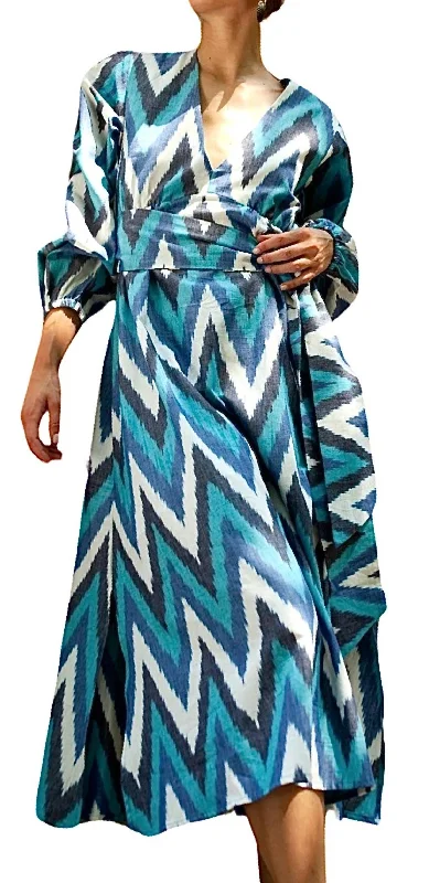 Casual Dresses for Women Sara Chevron Dress In Blue