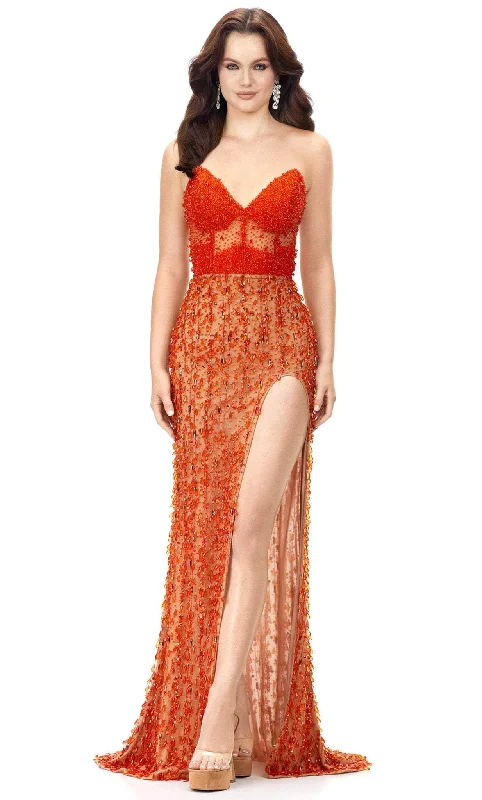 Casual Style for Busy Women Ashley Lauren 11275 - Sweetheart Embellished Slit Long Gown