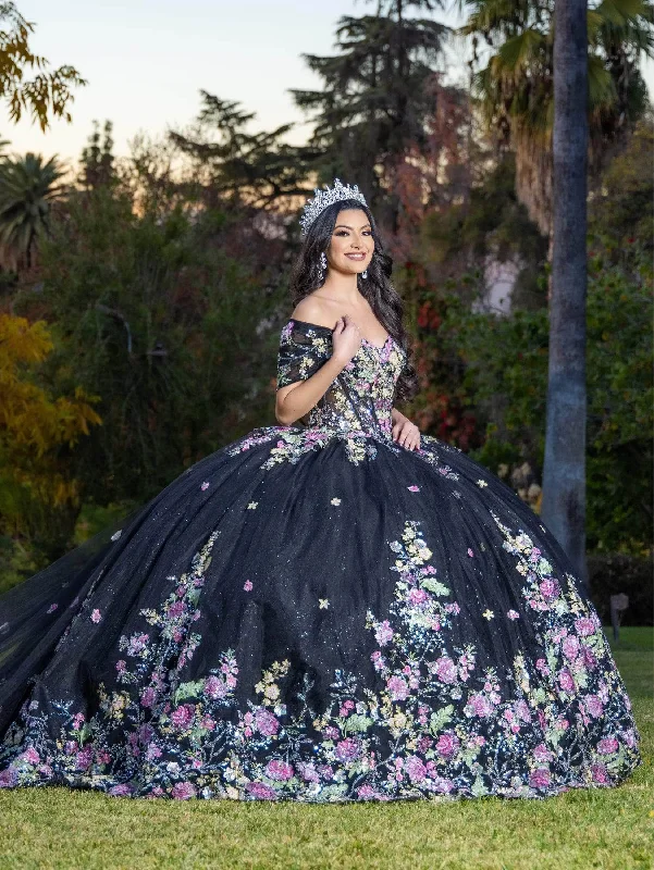 Exclusive Sale Lizluo Quince 26088 - Floral Embellished Corset Ballgown