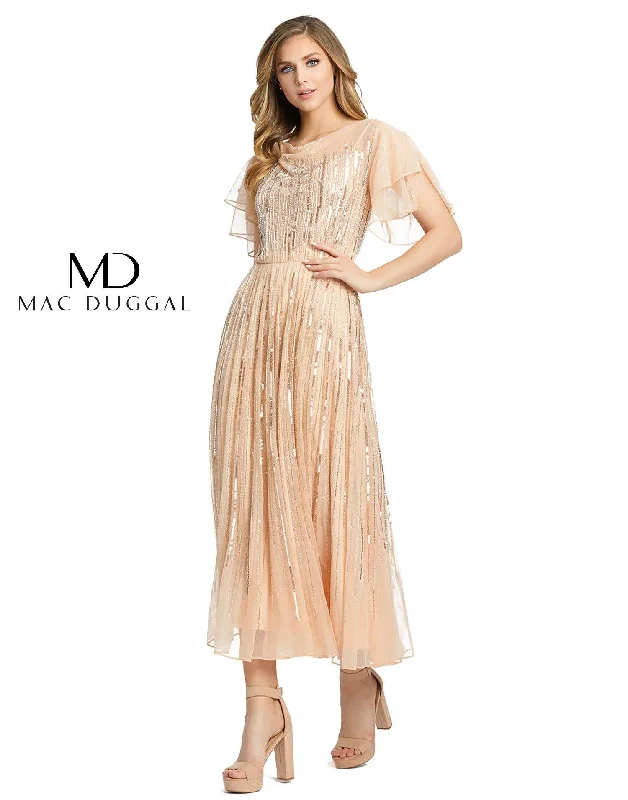 Must Haves Mac Duggal 10583 Formal Ruffled Sleeve Sequins Dress