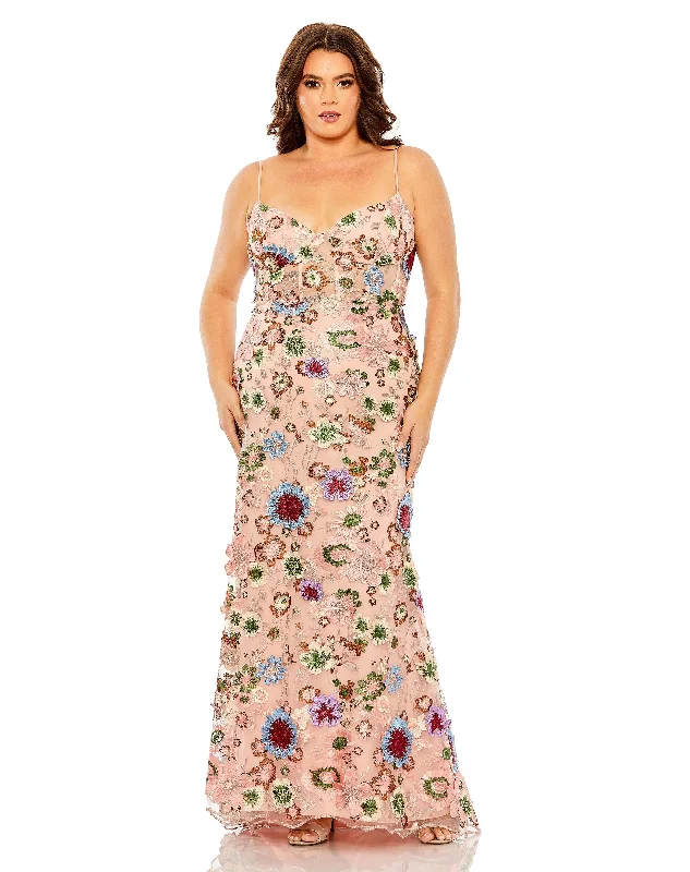 Fashion Sale Mac Duggal 68531 Fabulouss Long Floral Plus Size Dress