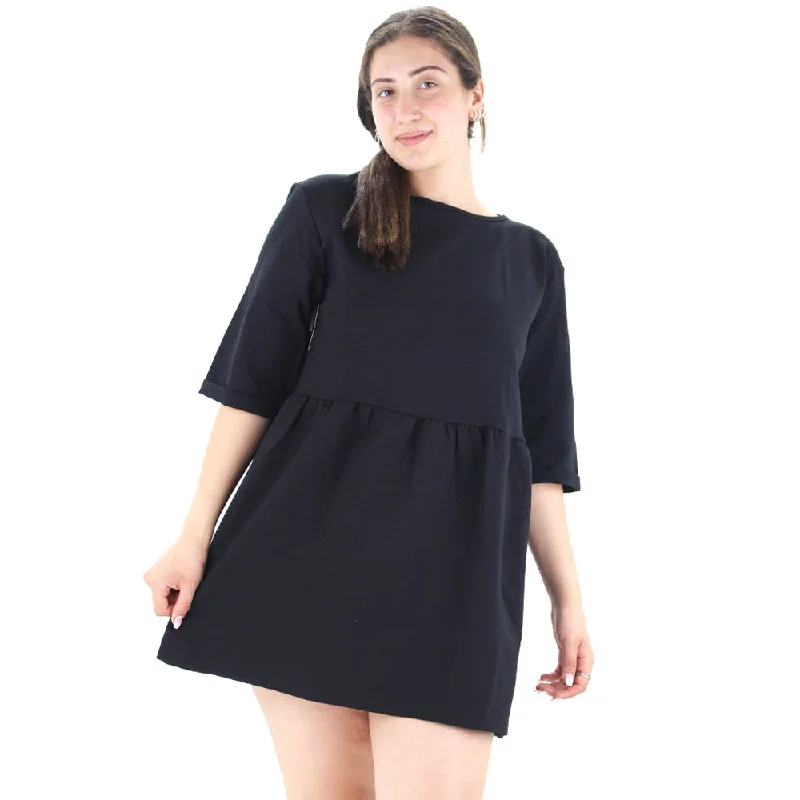 Latest Trends Women's Solid Mini Dress,Black