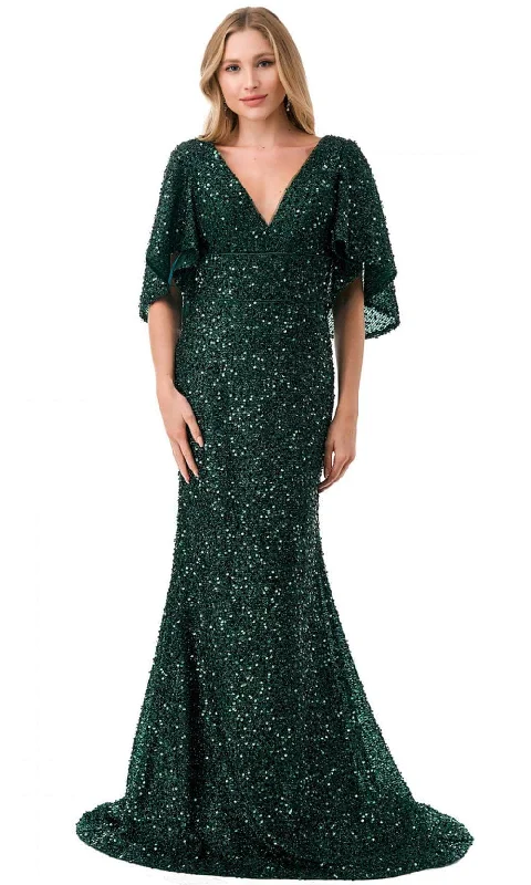 Online Boutique Clothing Trevi Collection M2751T - V-Neck Mermaid Evening Gown