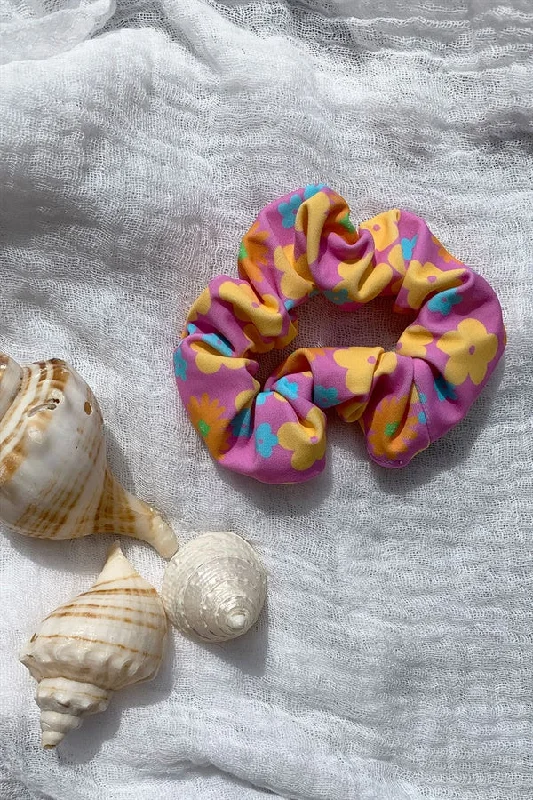 Trendy Fashion Sale Retro Floral Scrunchie - Pink