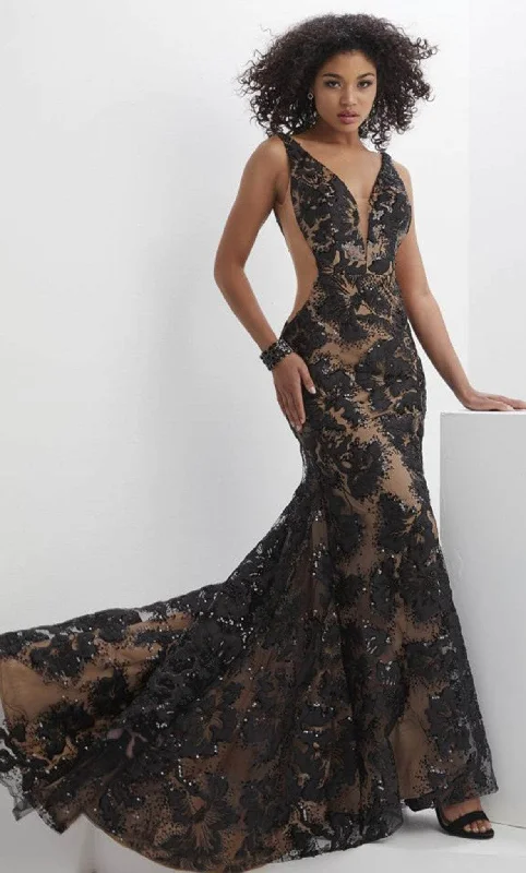 Women’s Evening Wear Panoply 14140 - Plunging V-Neck Sequin Evening Gown