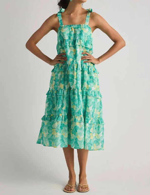 New Arrival Discounts Past Days Dress In Aqua/yellow
