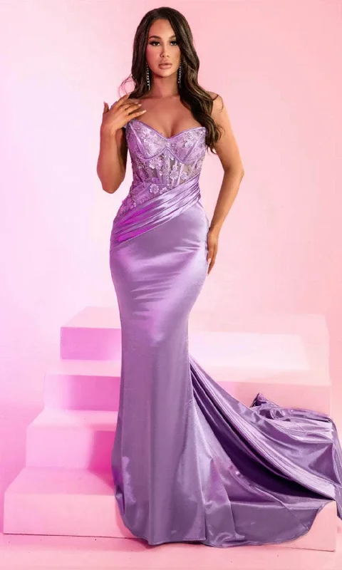 Feminine Style Promotions Portia and Scarlett PS24158 - Floral Appliqued Sweetheart Prom Dress