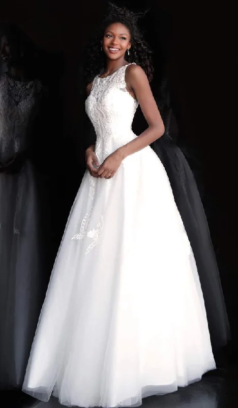 Modern Women’s Apparel JVN by Jovani Lace Embroidered Scoop Ballgown JVN68132SC - 1 pc Blush in Size 4 Available