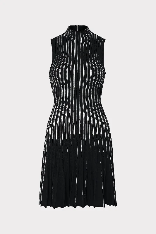 Clearance Sale Online Kayce Inset Stripe Mock Neck Mini Dress