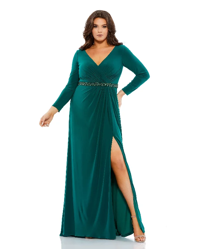 Fashion Forward, Function First Mac Duggal 67899 Fabulouss Long Mother of the Bride Plus Size Gown