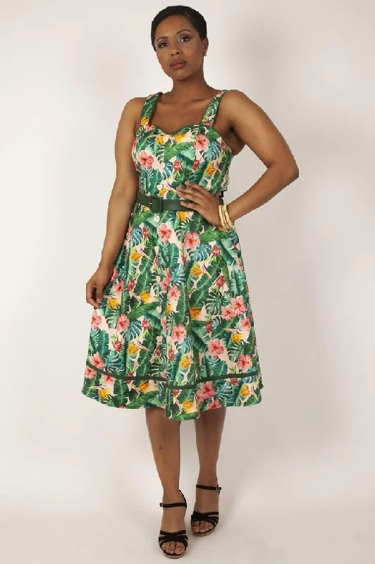 Hot Trends Jinkx Floral Tropical Print Dress