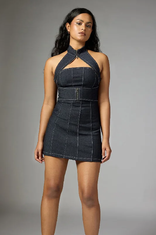 Limited Time Black Gothic Chained Mini Dress