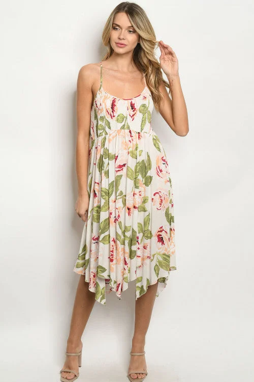 Boutique Styles Ivory Floral Sundress