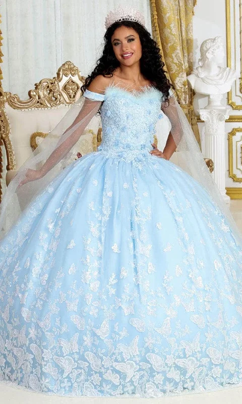 Hot Styles May Queen LK197 - Feather Trimmed Ballgown