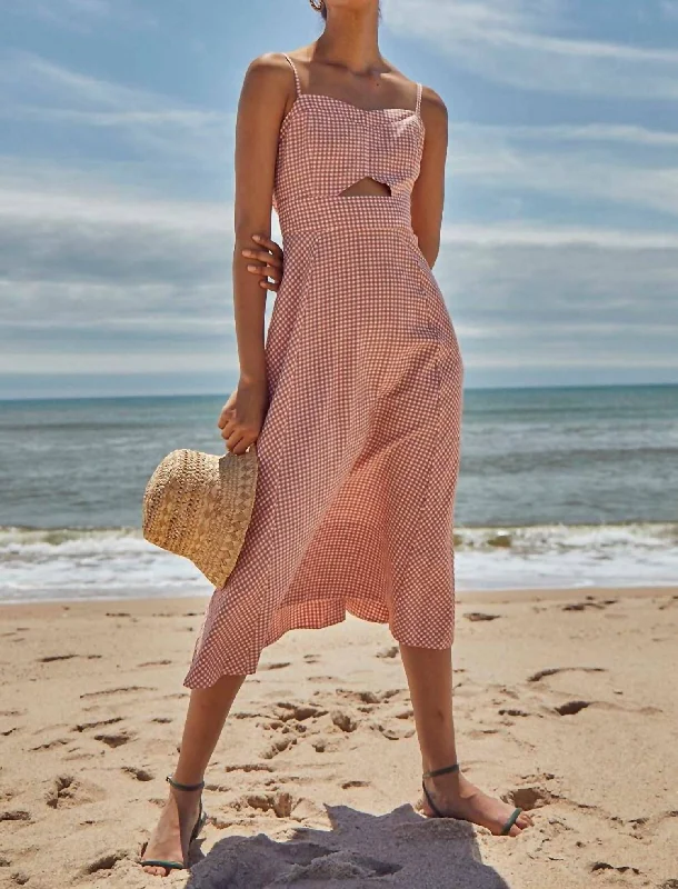 Fashion Forward Maxwell Dress In Terracotta Gingham