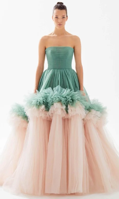 Sale On Clothing Tarik Ediz 98264 - Straples Ruffle Tier Ballgown