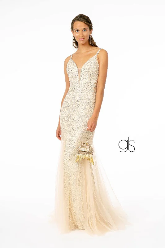 Fresh Styles, Fresh Deals Jewel and Beads Embellished Long Prom Dress