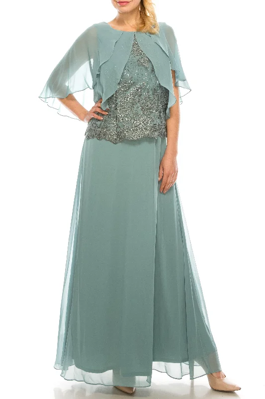 Chic Styles Le Bos Long Formal Evening Cape Chiffon Dress