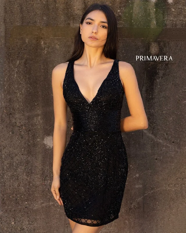Stay Ahead In Style Primavera Couture 3514 Size 14 Black Beaded short cocktail dress homecoming Formal Fitted Gown