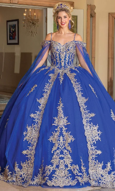 Luxe Women's Fashion Dancing Queen 1768 - Gilt Applique Quinceanera Ballgown