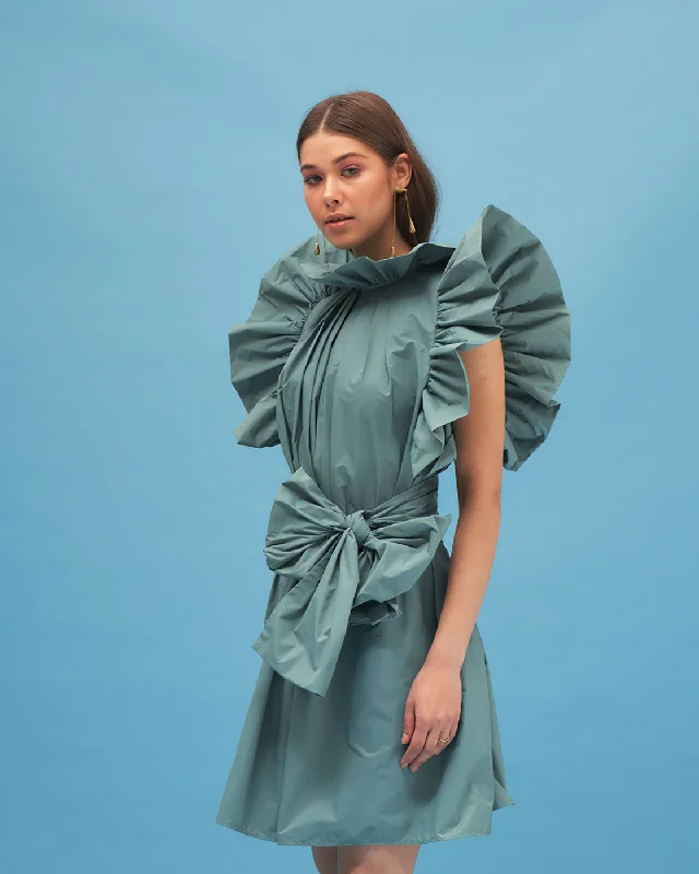 Online Boutiques Moonglow Gathered Mini Dress