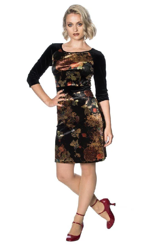 Urban Fashion Velvet Dreams Floral Dress