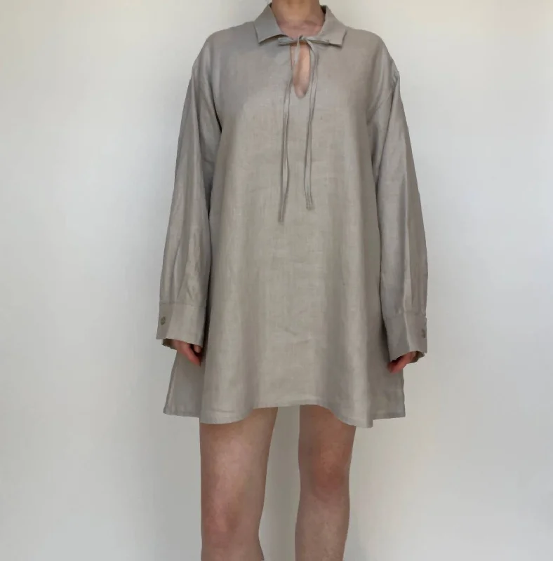 Women's Wardrobe Apparel Linen Caftan Dress In Mist