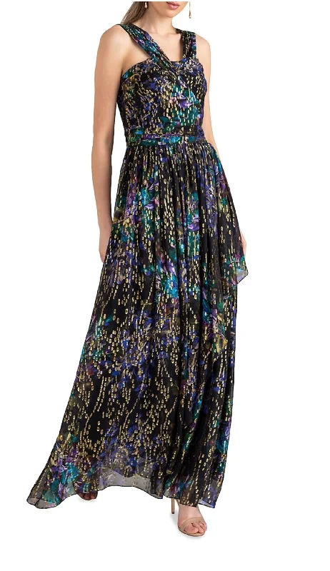 Women Clothing Lotus Dress In Jet/indigo Multi