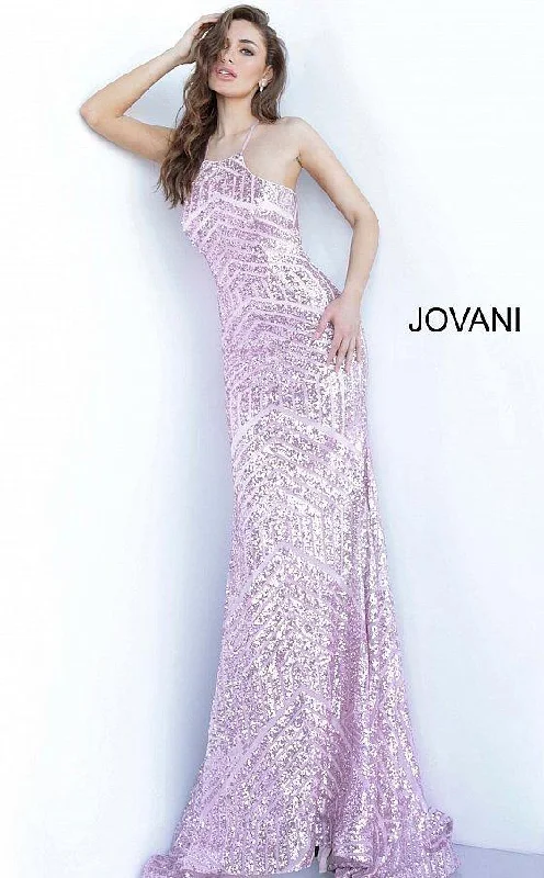 Bold Fashion Jovani 4132 Long Formal Halter Prom Gown