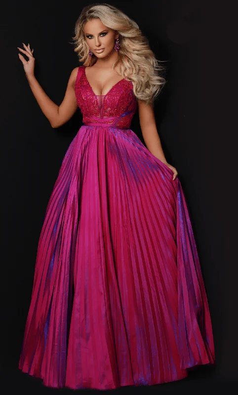Casual Dresses for Women Johnathan Kayne 2629 - Scoop Back Pleated Evening Gown