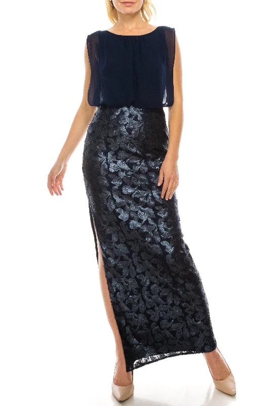 Trendy Threads Aidan Mattox Long Formal Blouson Evening Dress