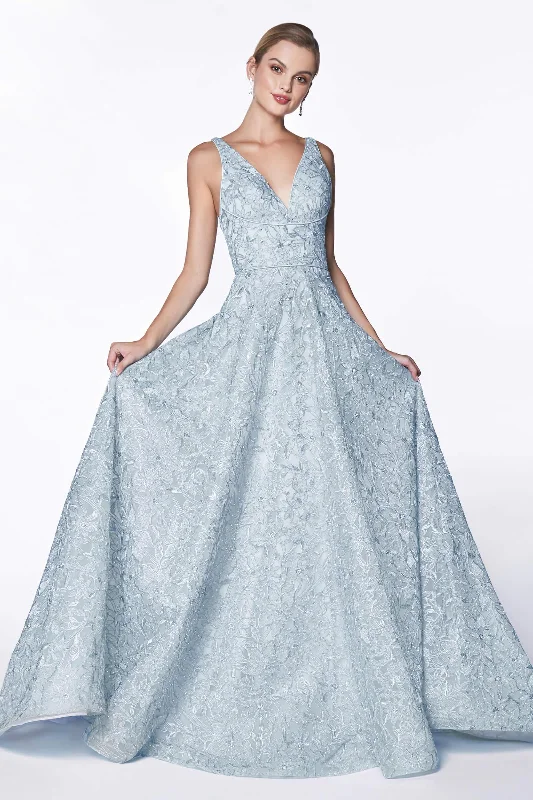 Chic Trends Unveiled Cinderella Divine CK834 Prom Long Formal Sleeveless Glitter Ball Gown