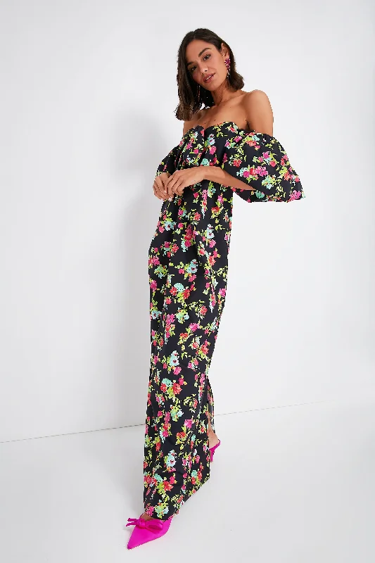 Holiday Discount Red Pink Noir Floral Reyna Dress