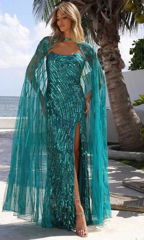 Cheap Women's Clothing Online Primavera Couture 4376 - Scoop Neckline Sequin Prom Gown