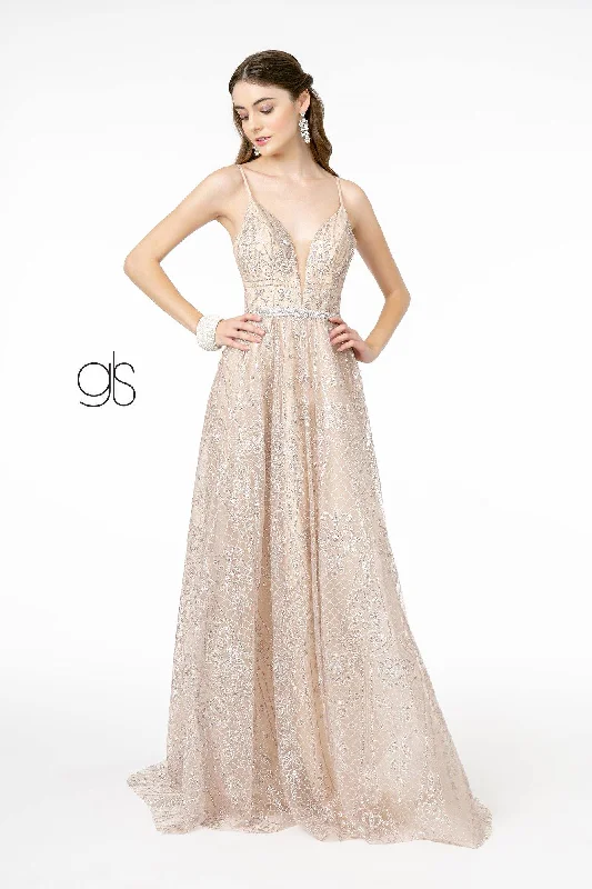 Unleash Your Fashion Glittter Mesh Long Prom Dress