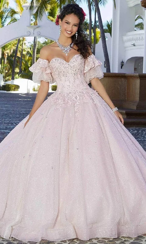 Women Clothing Mori Lee 60164 - Detachable Sleeve Glittered Ballgown