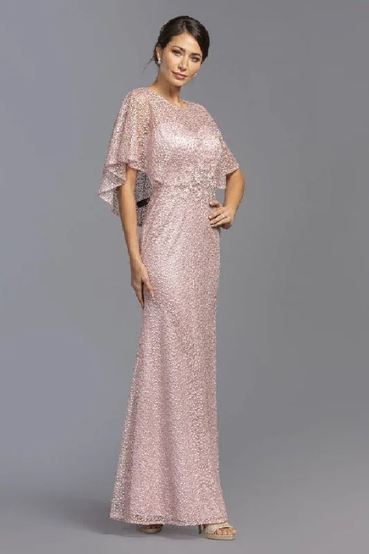 Versatile Wardrobe Essentials Long Mother of Bride Dress with Cape