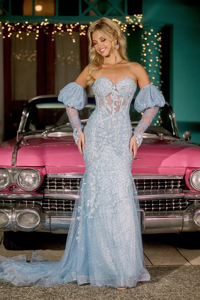 You'Ll Love Us Because Portia and Scarlett PS24144 - Lace Appliqued Mermaid Prom Gown