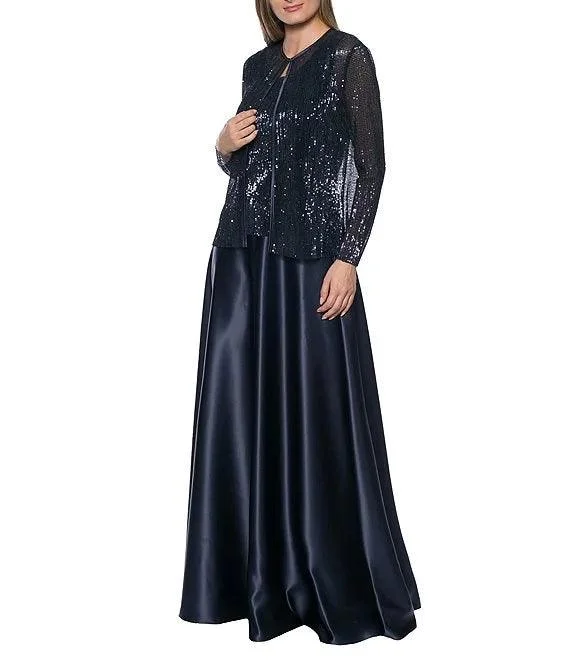 Limited Time Flash Sale Marina Long Sleeve Formal Two Piece Jacket Dress