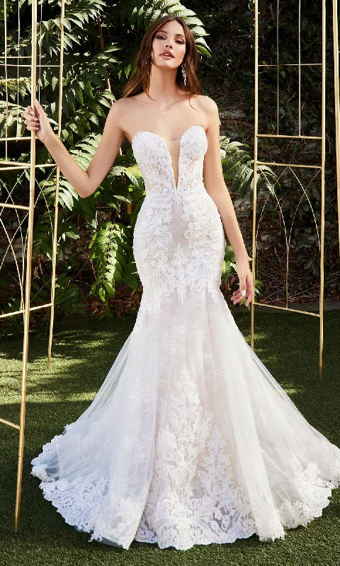 Hot Sale Lace Strapless Mermaid Wedding Dress CD928