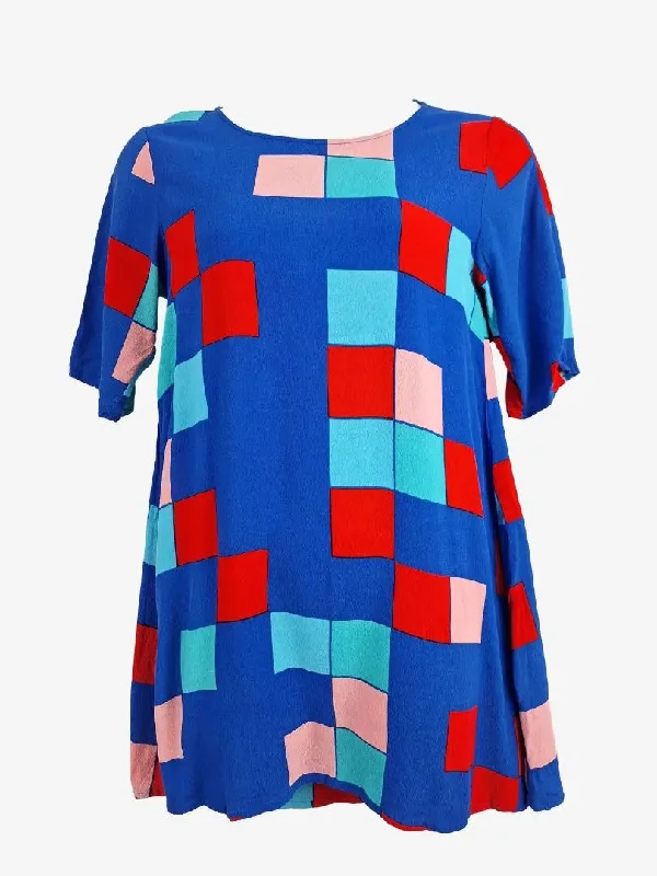 Seasonal Picks Mister Zimi Cobalt Colour Block Shift Mini Dress Size 12